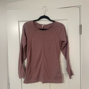 Athleta Mauve Foothill Long Sleeve Top size small